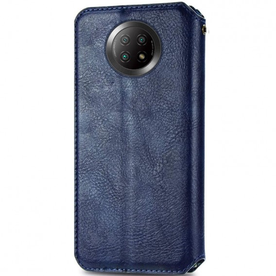 Кожаный чехол-книжка GETMAN Cubic (PU) для Xiaomi Redmi Note 9 5G / Note 9T Синий