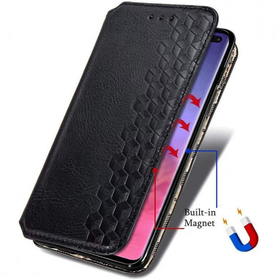 Кожаный чехол-книжка GETMAN Cubic (PU) для Xiaomi Redmi Note 9 5G / Note 9T Черный