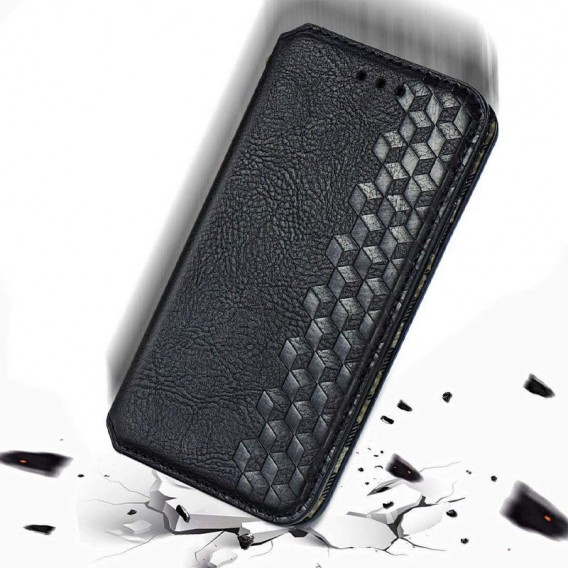 Кожаный чехол-книжка GETMAN Cubic (PU) для Xiaomi Redmi Note 9 5G / Note 9T Черный
