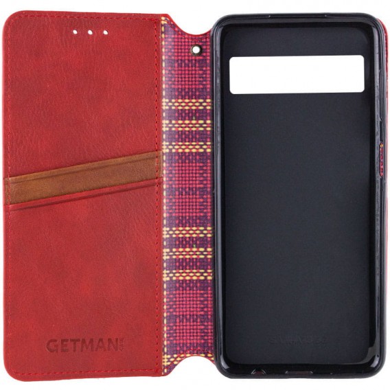 Кожаный чехол-книжка GETMAN Cubic (PU) для Google Pixel 7 Красный