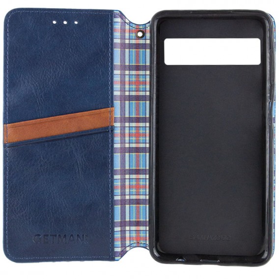Кожаный чехол-книжка GETMAN Cubic (PU) для Google Pixel 7 Синий