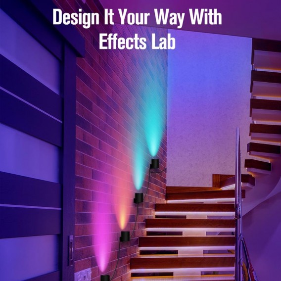 Настінна LED лампа RGB Intelligent wall lamp 4 pcs with Bluetooth European plug with app Black