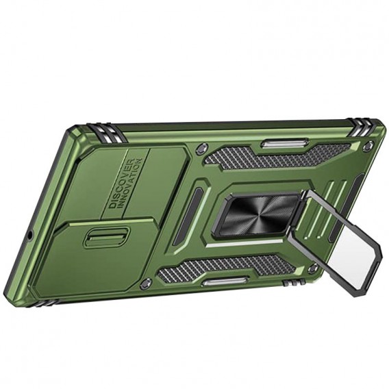 Ударопрочный чехол Camshield Army Ring для Samsung Galaxy S24 Ultra Оливковый / Army Green