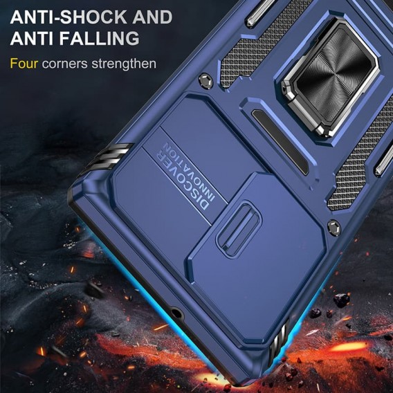 Ударостійкий чохол Camshield Army Ring для Samsung Galaxy S24 Ultra Синій / Navy