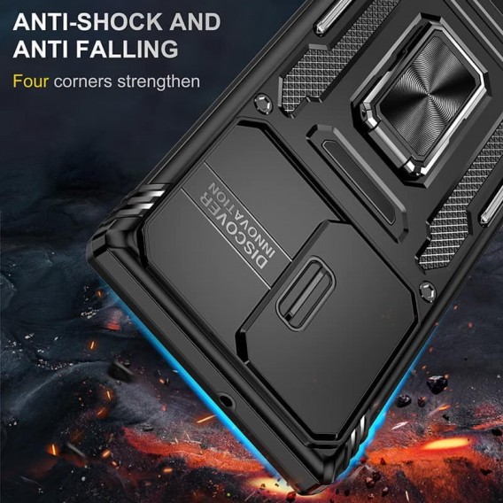 Ударостійкий чохол Camshield Army Ring для Samsung Galaxy S24 Ultra Чорний / Black