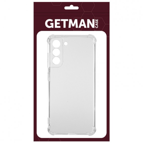 TPU чохол GETMAN Ease logo посилені кути Full Camera для Samsung Galaxy S21 FE Безбарвний (прозорий)