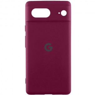 Чохол Silicone Cover Lakshmi Full Camera (AAA) with Logo для Google Pixel 8 Бордовий / Plum