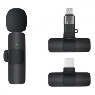 Петличний бездротовий мікрофон Borofone BFK12 Trophy lavalier Lightning/Type-C Black Петличний бездротовий мікрофон Borofone BFK12 Trophy lavalier Lightning/Type-C Black