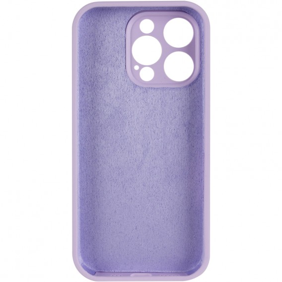 Чехол Silicone Case Full Camera Protective (AA) NO LOGO для Apple iPhone 16 Pro (6.3 дюйма) Сиреневый / Lilac