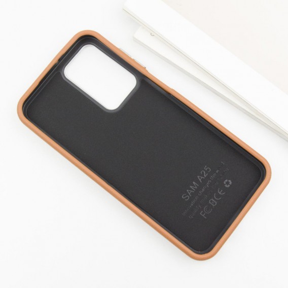 Кожаный чехол Leather Case Metal Buttons для Samsung Galaxy A15 4G/5G / M15 5G Brown