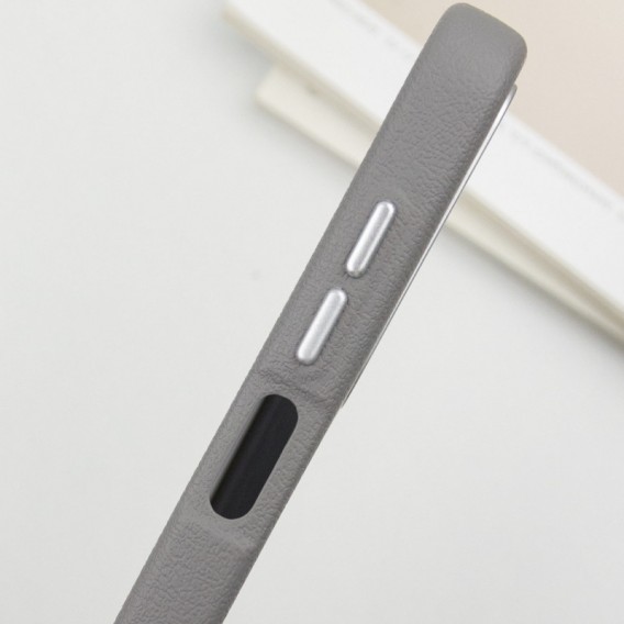 Кожаный чехол Leather Case Metal Buttons для Samsung Galaxy A15 4G/5G / M15 5G Titanium Gray