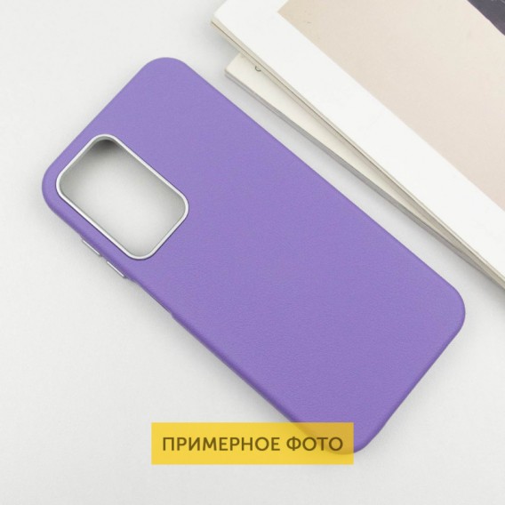 Кожаный чехол Leather Case Metal Buttons для Samsung Galaxy S24 Ultra Light Purple