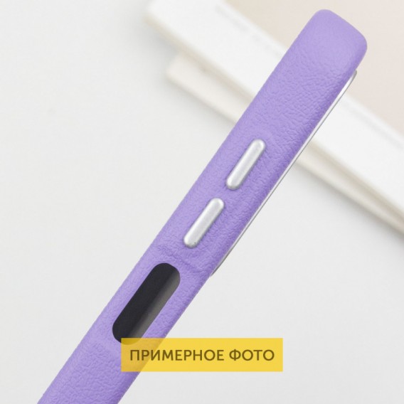 Кожаный чехол Leather Case Metal Buttons для Samsung Galaxy S24 Ultra Light Purple