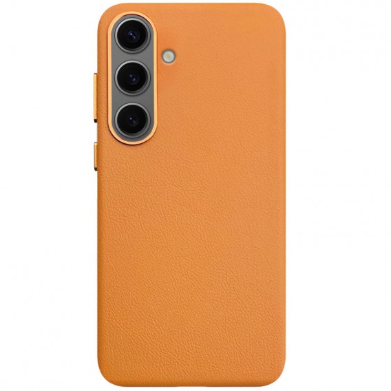 Шкіряний чохол Leather Case (AAA) для Samsung Galaxy S25+ Orange