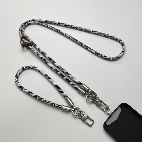 Набір шнурків 120см + 35см Black / White Pattern