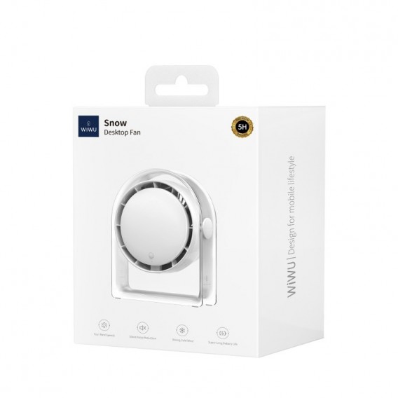 Портативний вентилятор WIWU WI-FS07 Snow desktop fan White