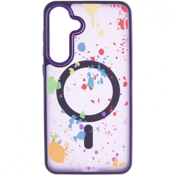 Чехол TPU+PC Flush with MagSafe для Samsung Galaxy S24 / S25 Dark purple