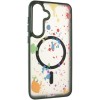 Чехол TPU+PC Flush with MagSafe для Samsung Galaxy S24 / S25 Dark green