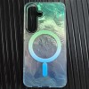 Чехол TPU Shiny Mountain (MagFit) для Samsung Galaxy S23 FE Green / Blue