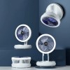 Настольный складной вентилятор Folding Fan 2in1 with Night Light White