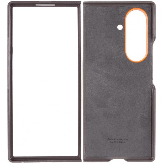 Шкіряний чохол Leather Case (AAA) with stand для Samsung Galaxy Z Fold7 Gray