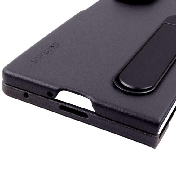 Шкіряний чохол Leather Case (AAA) with stand для Samsung Galaxy Z Fold7 Gray