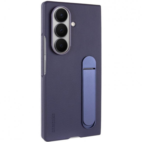 Шкіряний чохол Leather Case (AAA) with stand для Samsung Galaxy Z Fold7 Navy