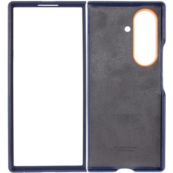 Кожаный чехол Leather Case (AAA) with stand для Samsung Galaxy Z Fold7 Navy