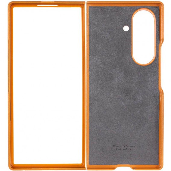 Шкіряний чохол Leather Case (AAA) with stand для Samsung Galaxy Z Fold7 Tan