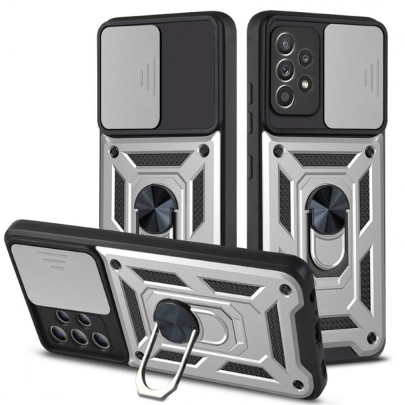 Чехол Ummi Camshield Serge Ring для Samsung Galaxy A72 4G / A72 5G Серебряный