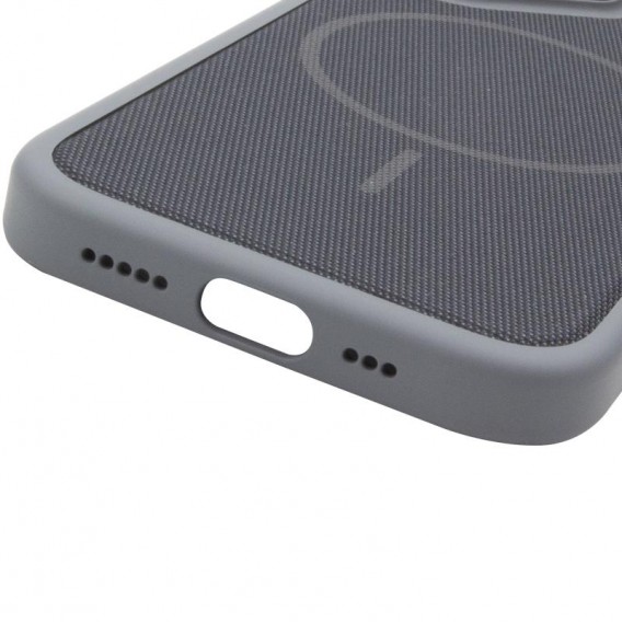 Чохол PC Textile Hybrid with Magnetic Fit для Apple iPhone 16 Pro Max (6.9") Grey / Black Чохол PC Textile Hybrid with Magnetic Fit для Apple iPhone 16 Pro Max (6.9") Grey / Black