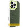 Чехол PC Textile Hybrid with Magnetic Fit для Apple iPhone 16 Pro Max (6.9") White / Green