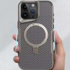 TPU+PC чохол Metal Buttons with MagSafe Carbon Ring для Apple iPhone 16 Pro Max (6.9") Сірий