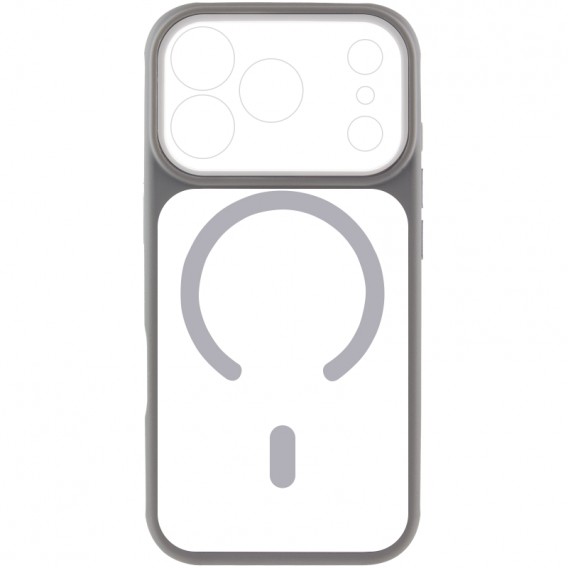 Чохол TPU+PC GETMAN Moon Clear with MagSafe для Apple iPhone 17 Pro (6.3") Grey Чохол TPU+PC GETMAN Moon Clear with MagSafe для Apple iPhone 17 Pro (6.3") Grey