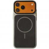 Чехол для iPhone 18 Pro / iPhone 17 Pro PC Textile Hybrid with Magnetic Fit (6.3") Grey / Black