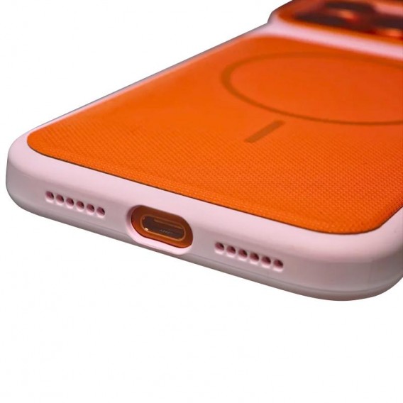 Чохол PC Textile Hybrid with Magnetic Fit для Apple iPhone 17 Pro (6.3") Pink / Orange Чохол PC Textile Hybrid with Magnetic Fit для Apple iPhone 17 Pro (6.3") Pink / Orange