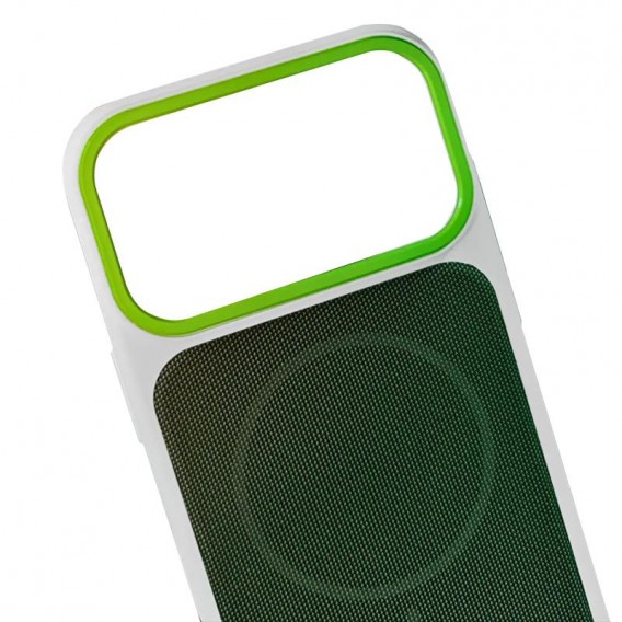 Чехол PC Textile Hybrid with Magnetic Fit для Apple iPhone 17 Pro (6.3") White / Green Чехол PC Textile Hybrid with Magnetic Fit для Apple iPhone 17 Pro (6.3") White / Green