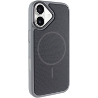 Чехол PC Textile Hybrid with Magnetic Fit для Apple iPhone 17 (6.3") Grey / Black