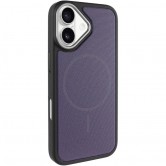 Чехол PC Textile Hybrid with Magnetic Fit для Apple iPhone 17 (6.3") Black / Purple