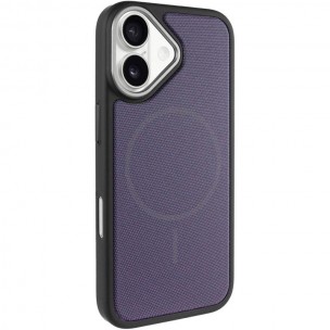 Чехол PC Textile Hybrid with Magnetic Fit для Apple iPhone 17 (6.3") Black / Purple