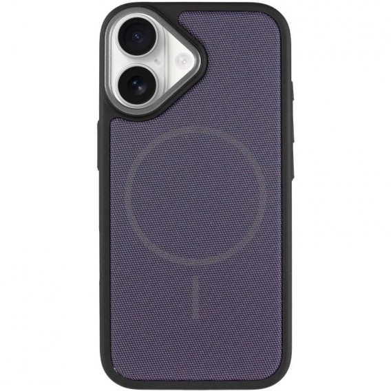 Чохол PC Textile Hybrid with Magnetic Fit для Apple iPhone 17 (6.3") Black / Purple Чохол PC Textile Hybrid with Magnetic Fit для Apple iPhone 17 (6.3") Black / Purple