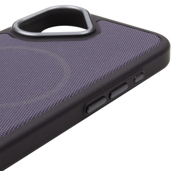 Чохол PC Textile Hybrid with Magnetic Fit для Apple iPhone 17 (6.3") Black / Purple Чохол PC Textile Hybrid with Magnetic Fit для Apple iPhone 17 (6.3") Black / Purple