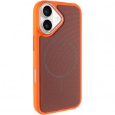 Чехол PC Textile Hybrid with Magnetic Fit для Apple iPhone 17 (6.3") Orange / Brown