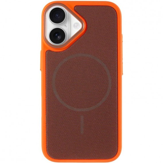 Чохол PC Textile Hybrid with Magnetic Fit для Apple iPhone 17 (6.3") Orange / Brown Чохол PC Textile Hybrid with Magnetic Fit для Apple iPhone 17 (6.3") Orange / Brown