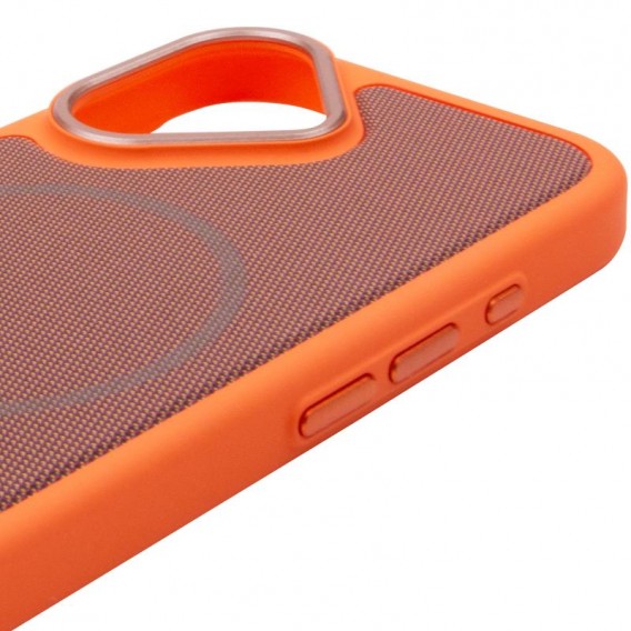 Чохол PC Textile Hybrid with Magnetic Fit для Apple iPhone 17 (6.3") Orange / Brown Чохол PC Textile Hybrid with Magnetic Fit для Apple iPhone 17 (6.3") Orange / Brown