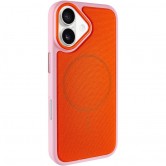 Чехол PC Textile Hybrid with Magnetic Fit для Apple iPhone 17 (6.3") Pink / Orange