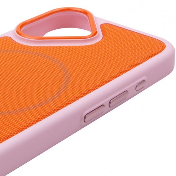 Чохол PC Textile Hybrid with Magnetic Fit для Apple iPhone 17 (6.3") Pink / Orange Чохол PC Textile Hybrid with Magnetic Fit для Apple iPhone 17 (6.3") Pink / Orange