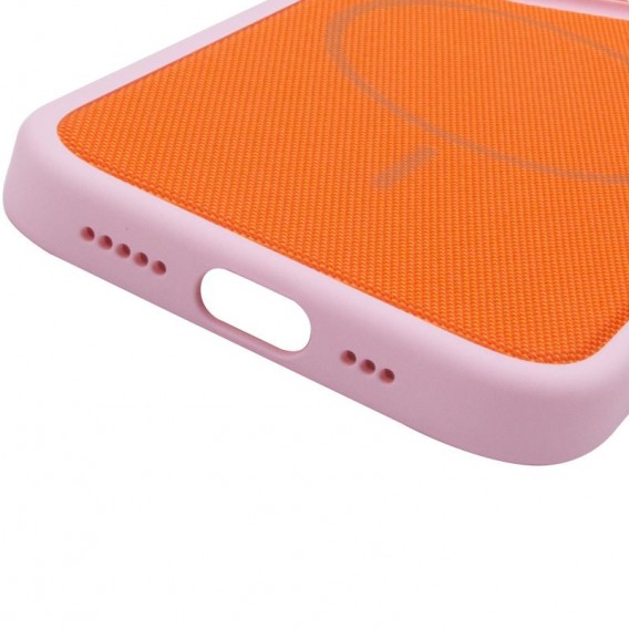 Чохол PC Textile Hybrid with Magnetic Fit для Apple iPhone 17 (6.3") Pink / Orange Чохол PC Textile Hybrid with Magnetic Fit для Apple iPhone 17 (6.3") Pink / Orange