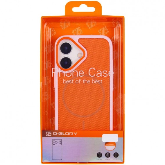 Чохол PC Textile Hybrid with Magnetic Fit для Apple iPhone 17 (6.3") Pink / Orange Чохол PC Textile Hybrid with Magnetic Fit для Apple iPhone 17 (6.3") Pink / Orange