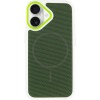 Чохол PC Textile Hybrid with Magnetic Fit для Apple iPhone 17 (6.3") White / Green